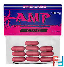 картинка Предтреник AMP Citrate  100мг*10 кап Epic Labs (США) от магазина ProteinGrad